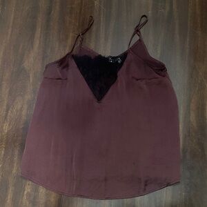 Mudd Burgundy Camisole with Lace Detail